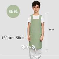 [多色任選]兒童棉麻圍裙(X型肩帶 大號:總長80公分)