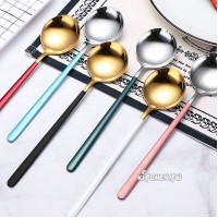[304-十四色任選]韓式圓勺不銹鋼湯匙